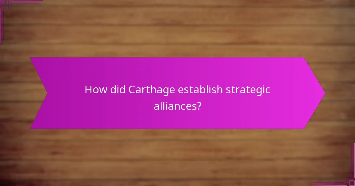 How did Carthage establish strategic alliances?