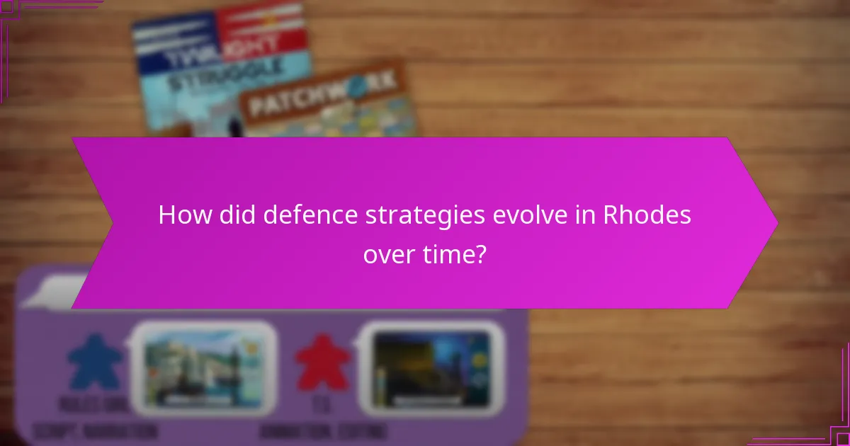 How did defence strategies evolve in Rhodes over time?