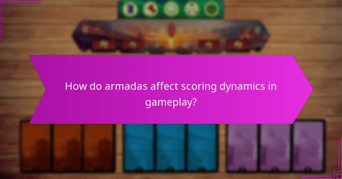 How do armadas affect scoring dynamics in gameplay?