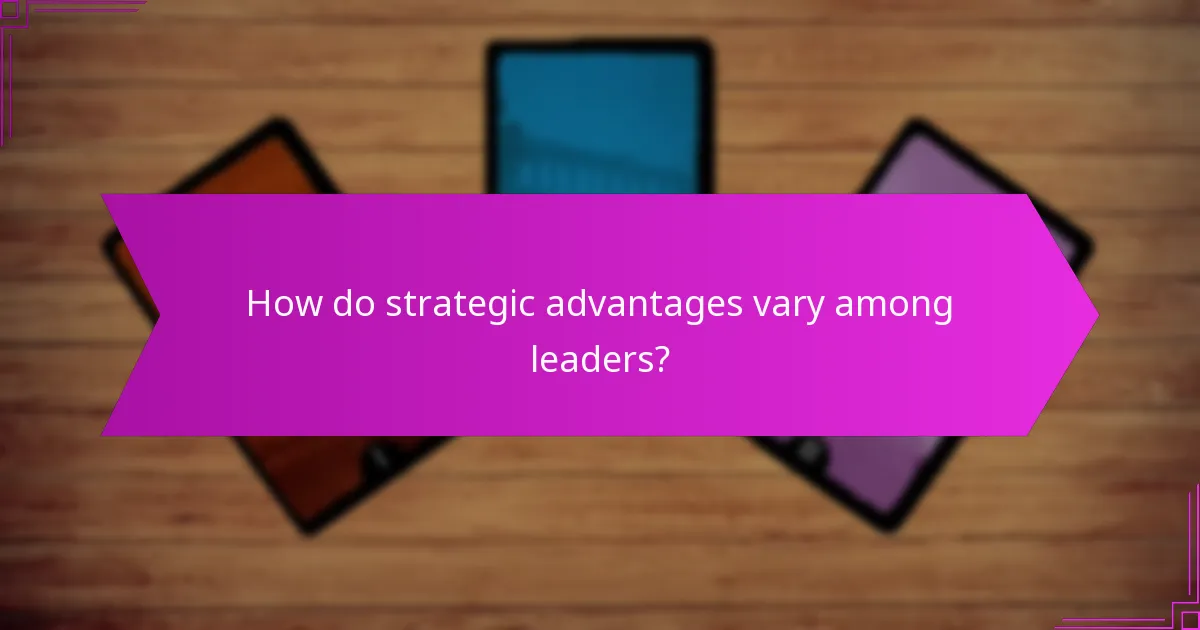 How do strategic advantages vary among leaders?