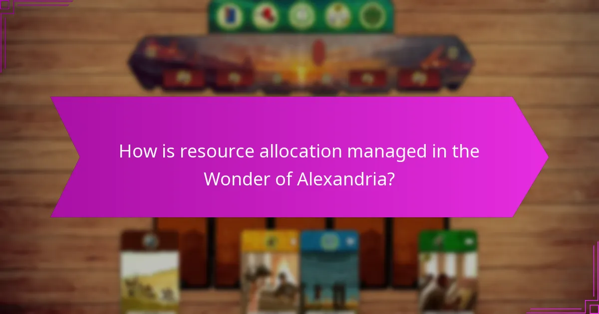 How is resource allocation managed in the Wonder of Alexandria?