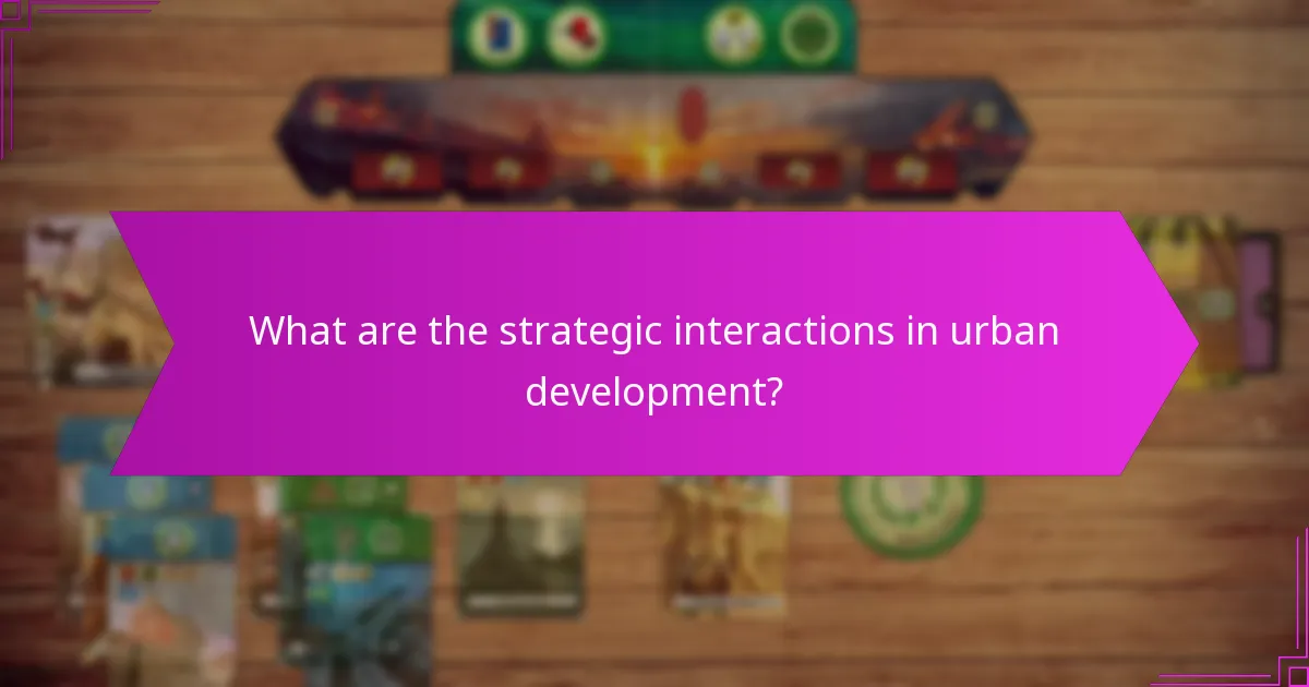 What are the strategic interactions in urban development?