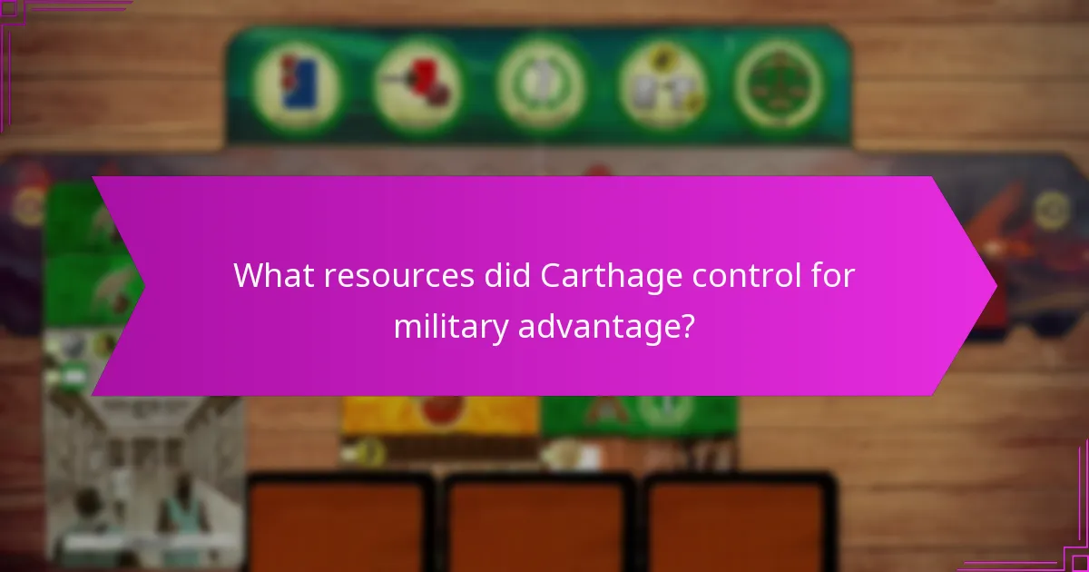 What resources did Carthage control for military advantage?